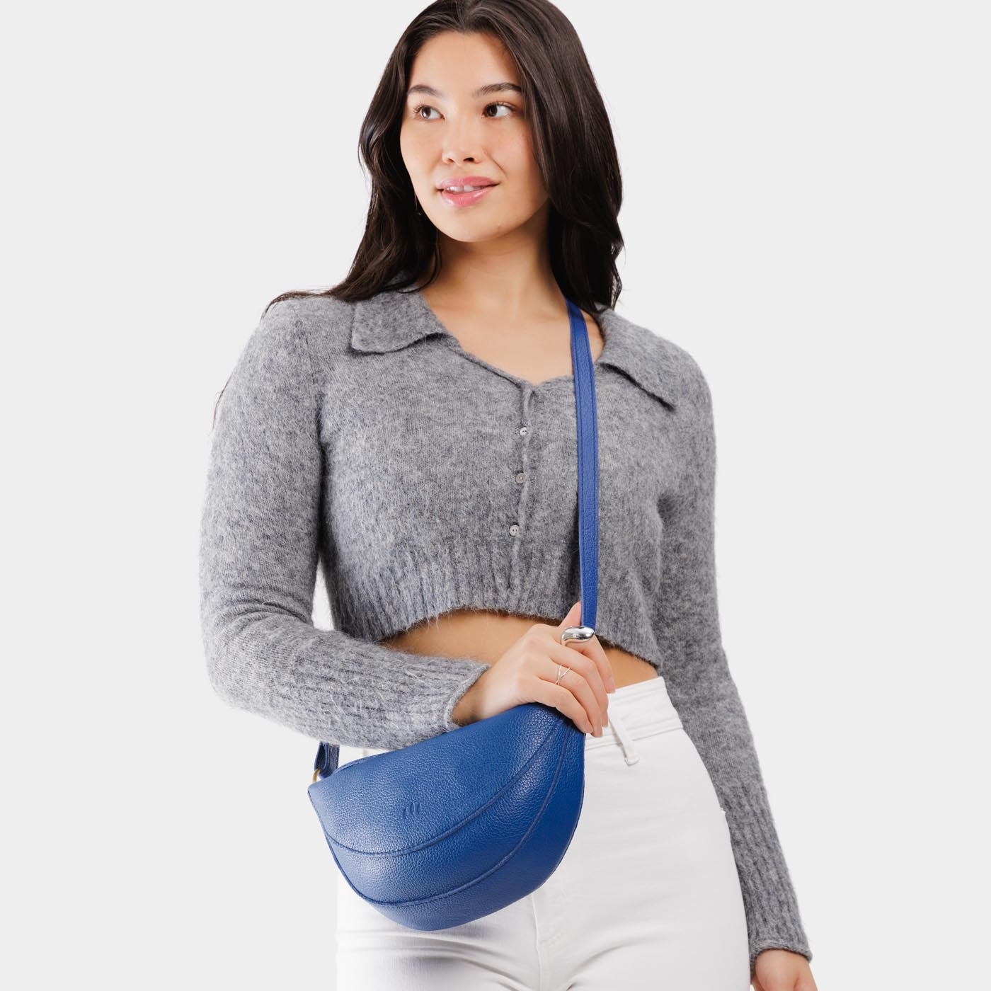 Molino Blue*Medium | Half circle shaped sling bag