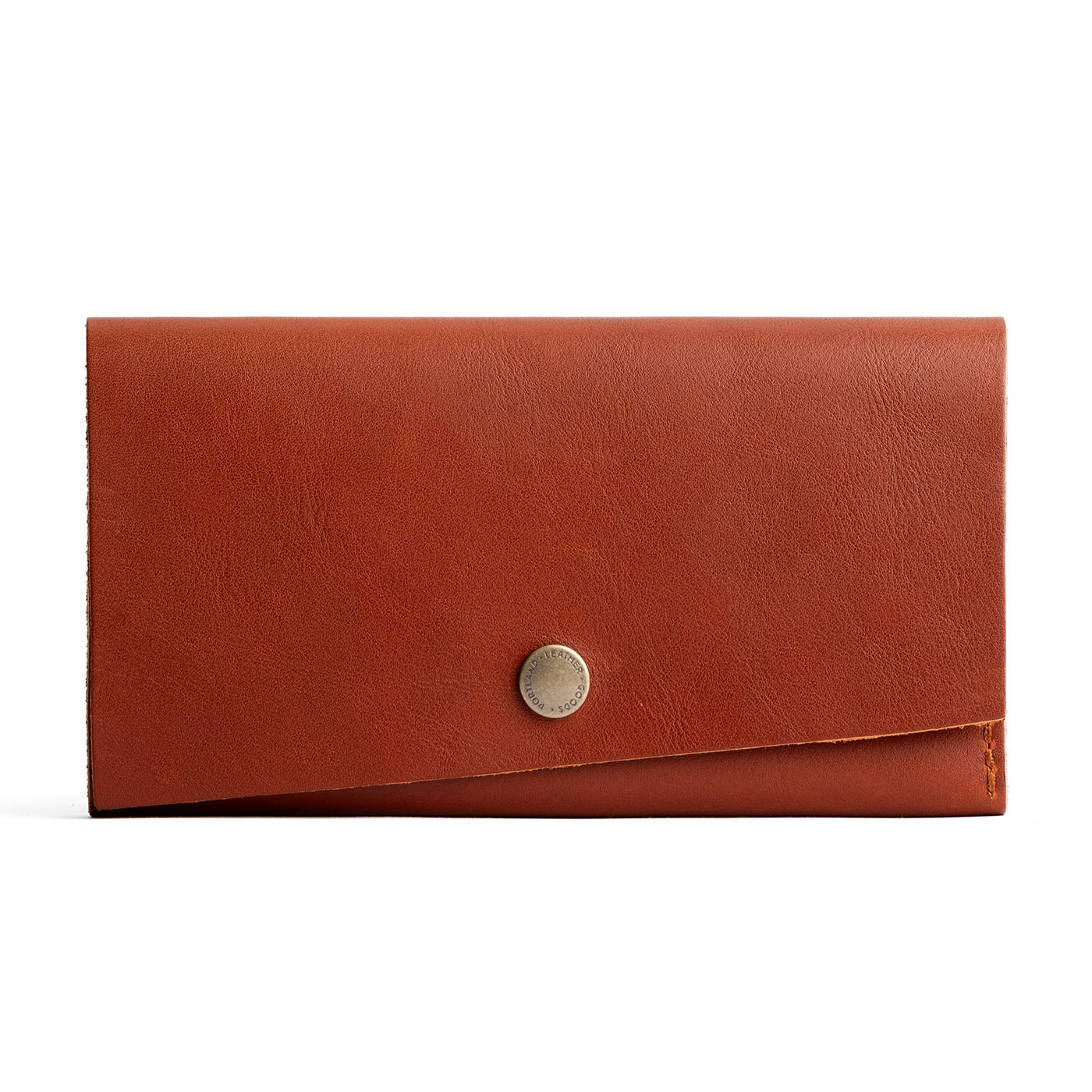 Chestnut | Leather wallet with snap closure