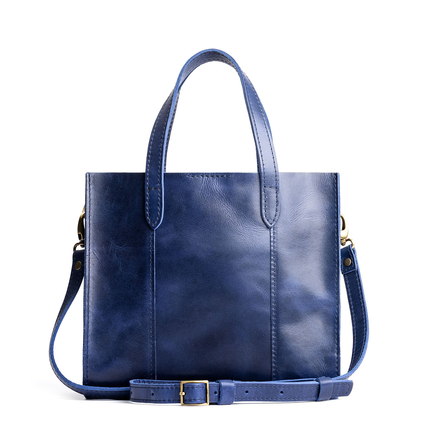 Cowboy Blue*Classic | Structured mid-size tote bag with overlapping panels and crossbody strap