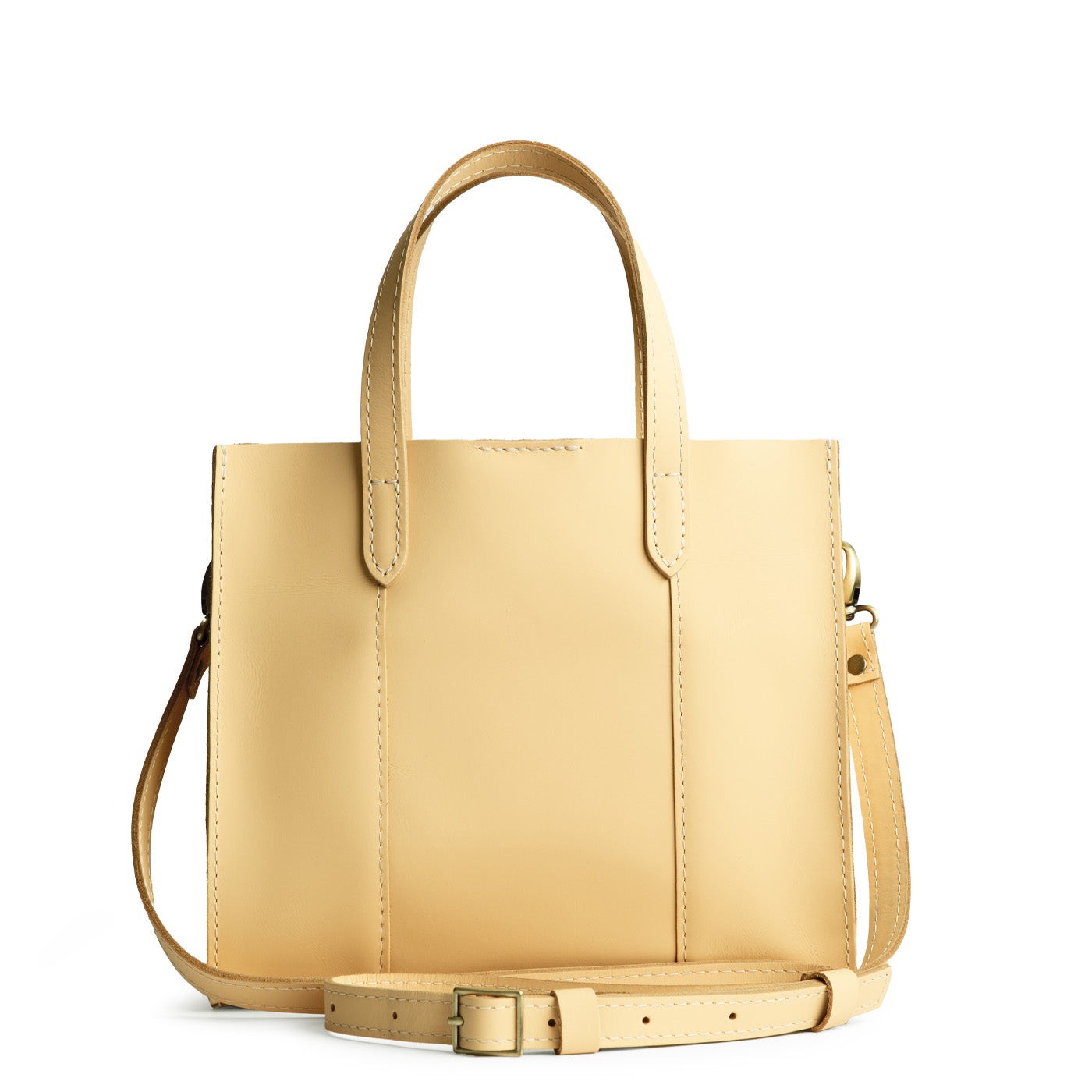 Vanilla Classic | Structured mid-size tote bag with overlapping panels and crossbody strap