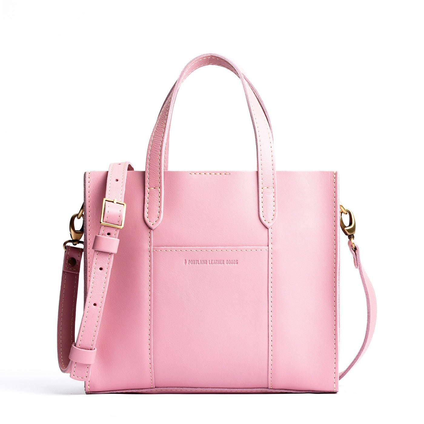 Vintage Pink Classic | Structured mid-size tote bag with overlapping panels and crossbody strap