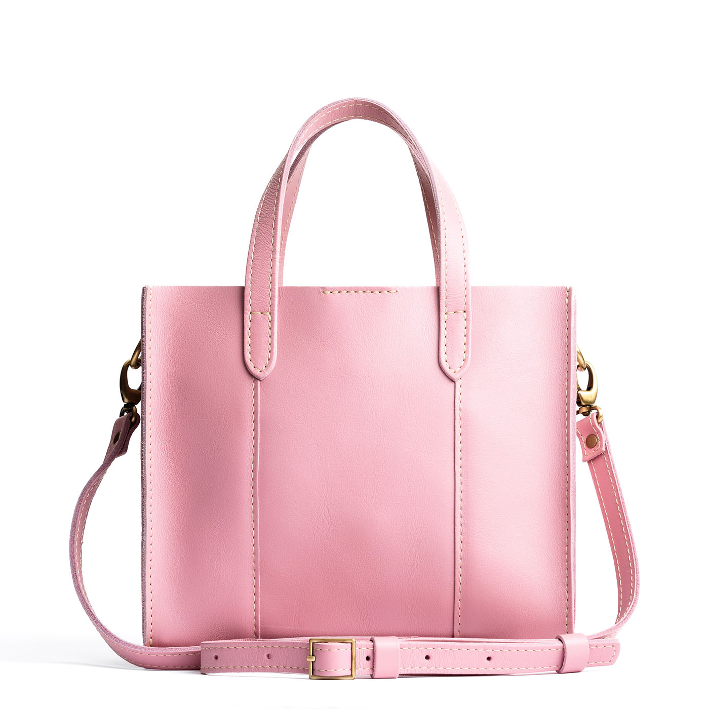 Vintage Pink Classic | Structured mid-size tote bag with overlapping panels and crossbody strap