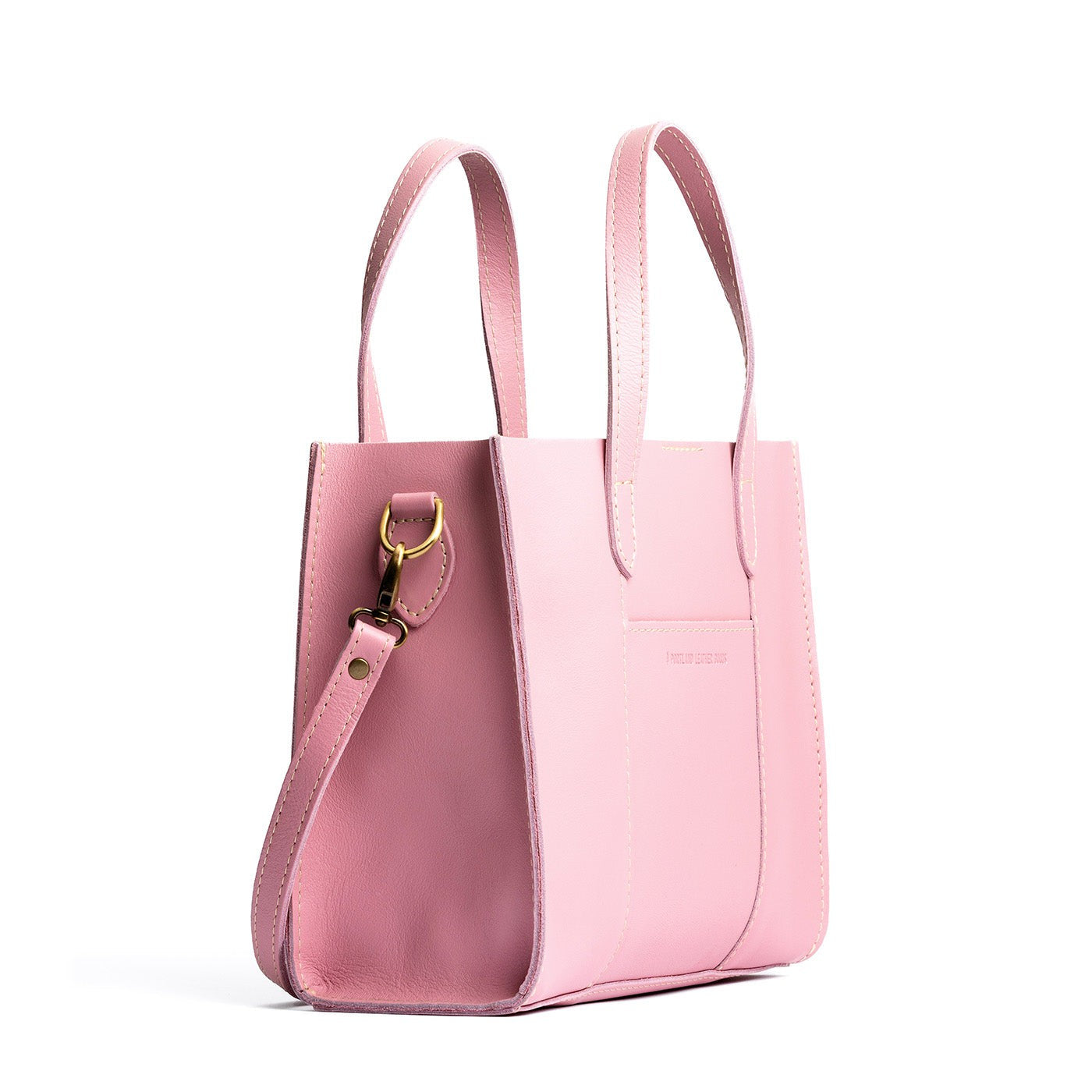 Vintage Pink | Structured mid-size tote bag with overlapping panels and crossbody strap