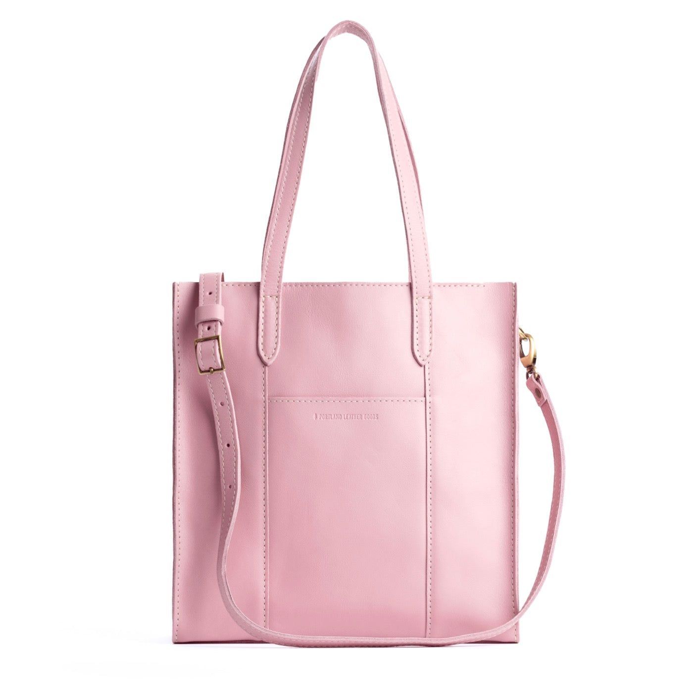 Vintage Pink*North/South | Structured large tote bag with overlapping panels and crossbody strap