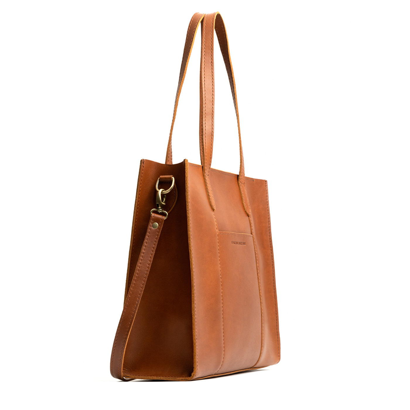  Honey North/South | Structured large tote bag with overlapping panels and crossbody strap