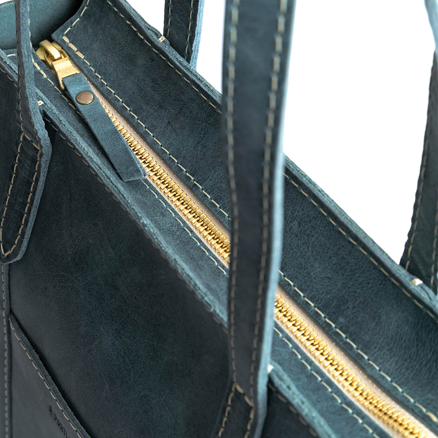  Aqua North/South  | Structured large tote bag with overlapping panels and crossbody strap