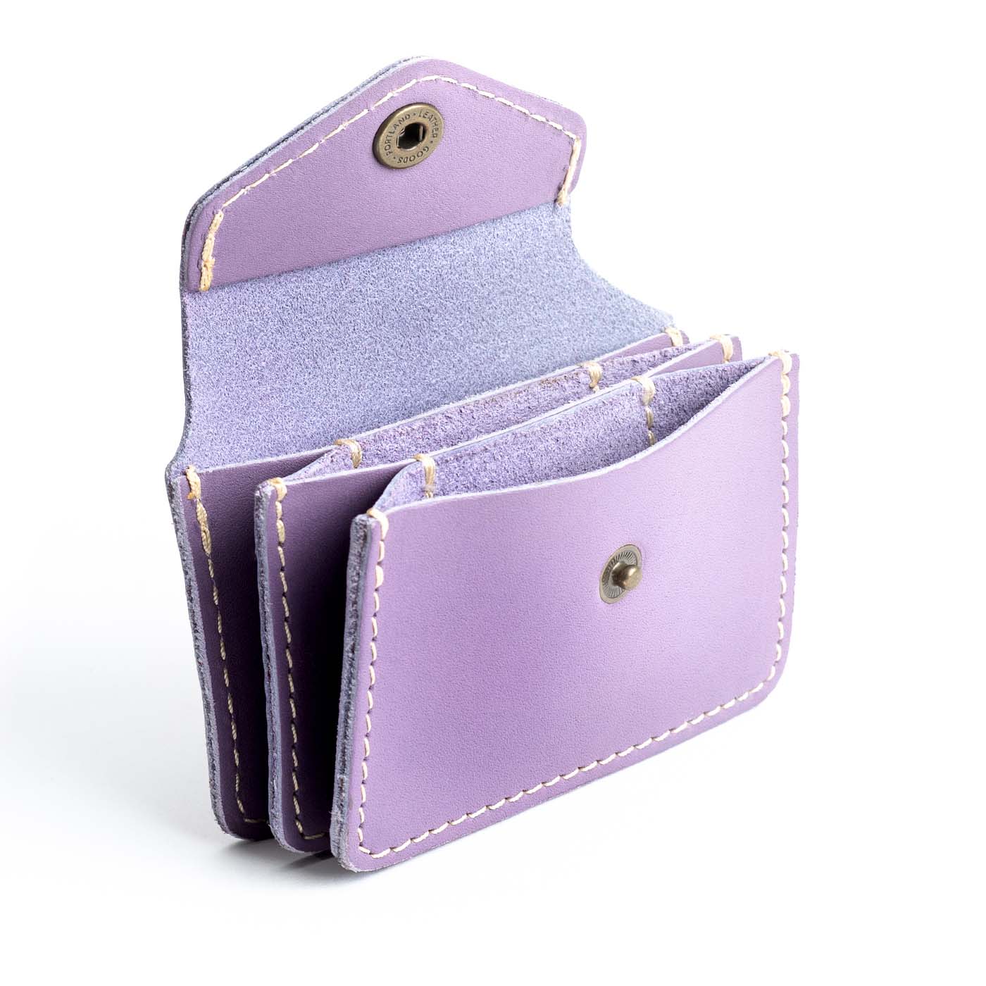 Lavender*Plus | Small leather wallet with snap closure