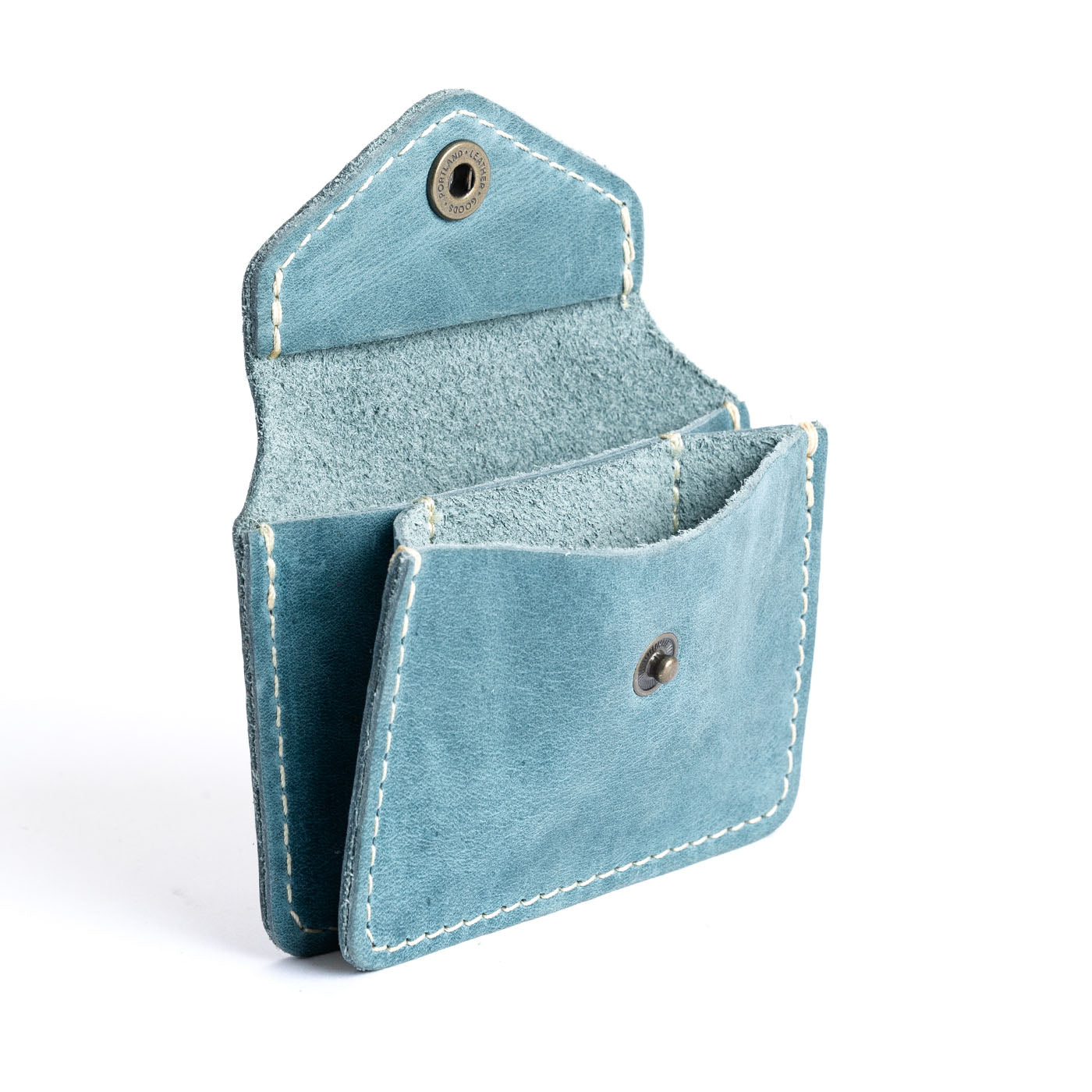 Aqua*Classic | Small leather wallet with snap closure