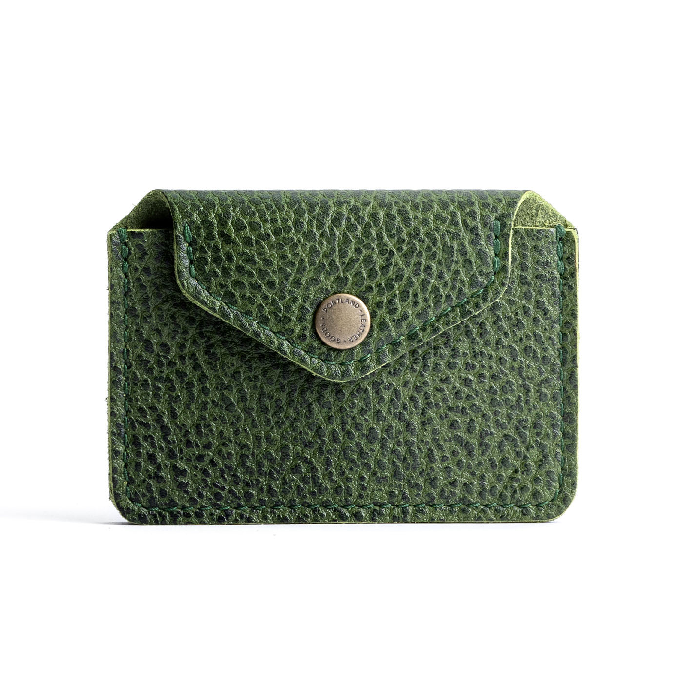 Avocado | Small leather wallet with snap closure