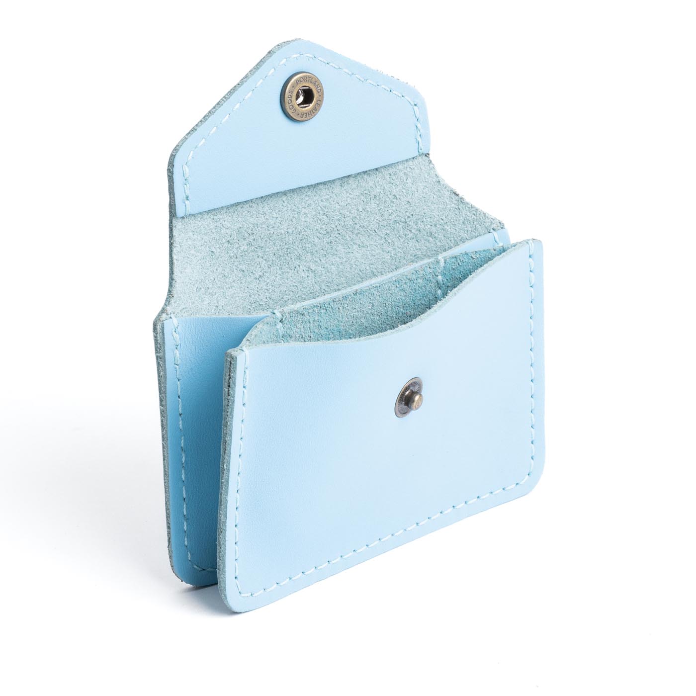 Glacial Blue*Classic | Small leather wallet with snap closure