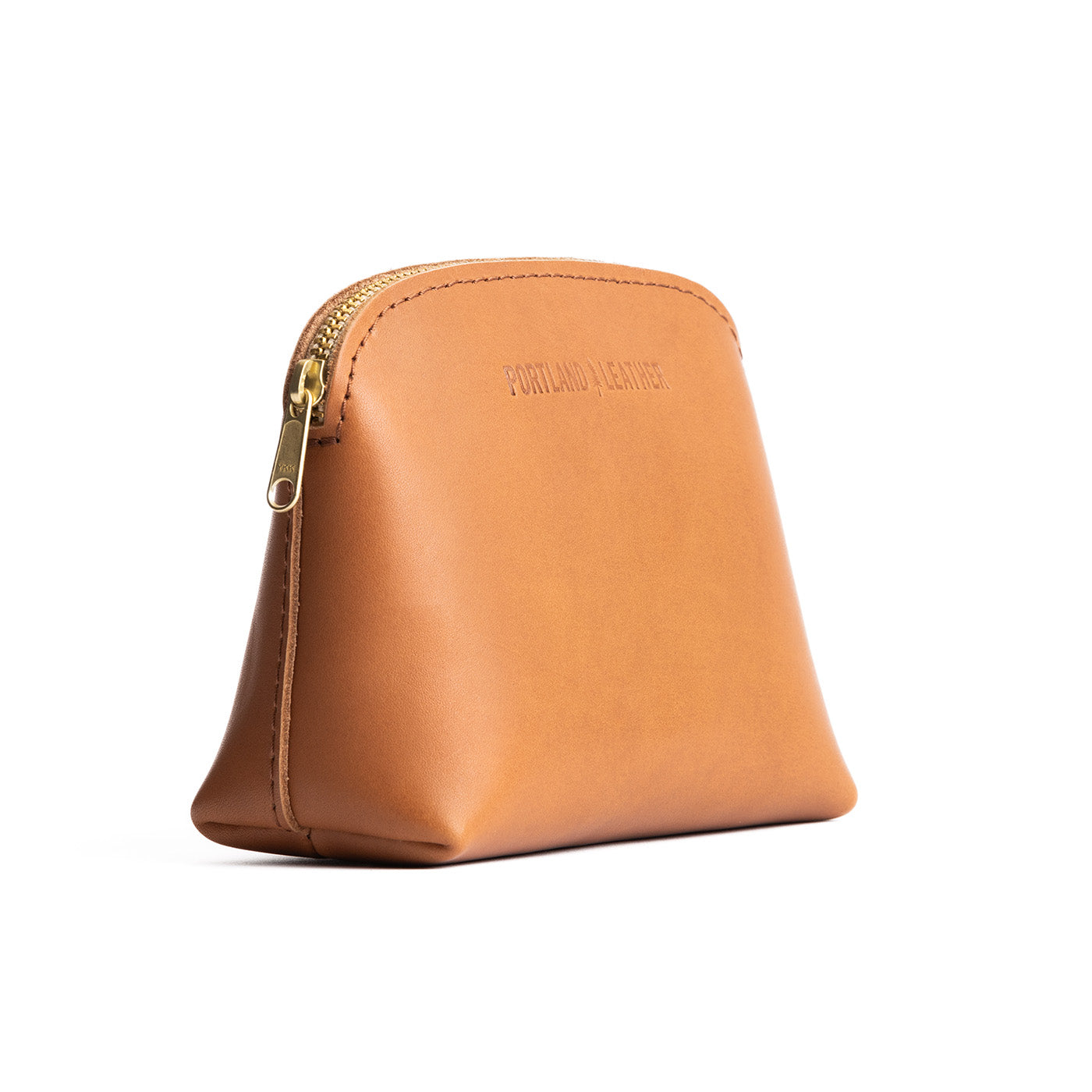 Biscuit*Classic | Compact leather pouch with top zipper