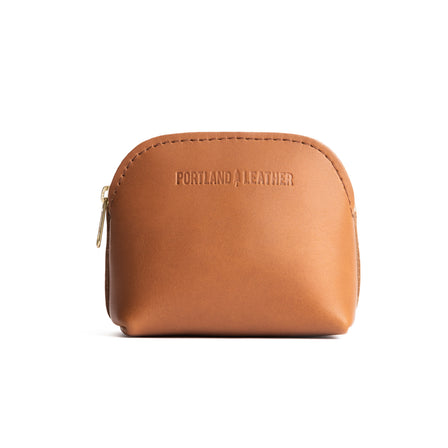 Biscuit*Classic | Compact leather pouch with top zipper