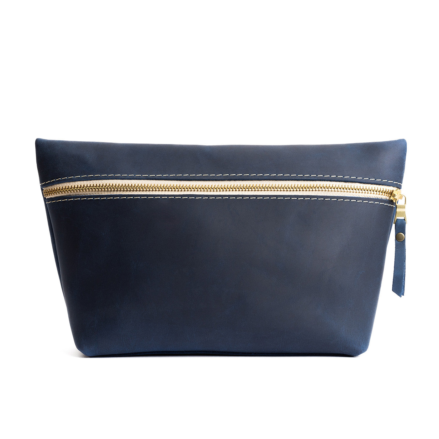 Deep Water*Extra Large | Large leather makeup bag with zipper