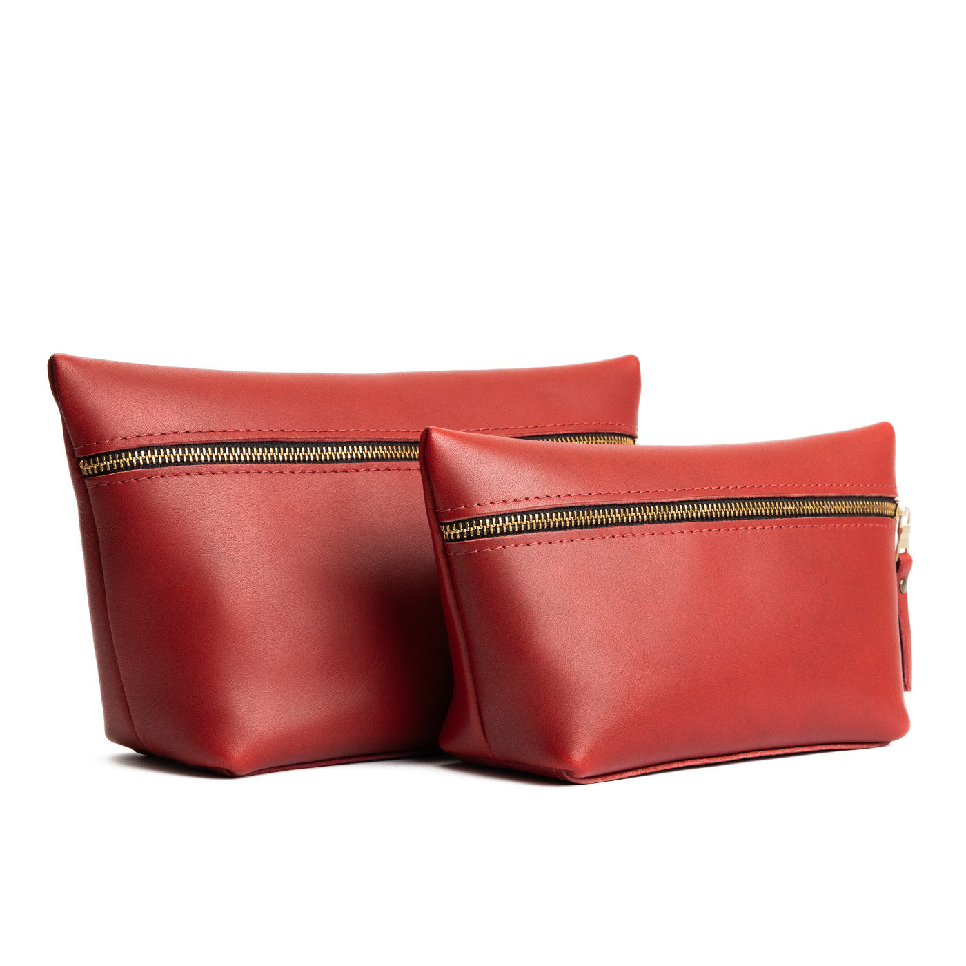 Ruby | Large leather makeup bag with zipper