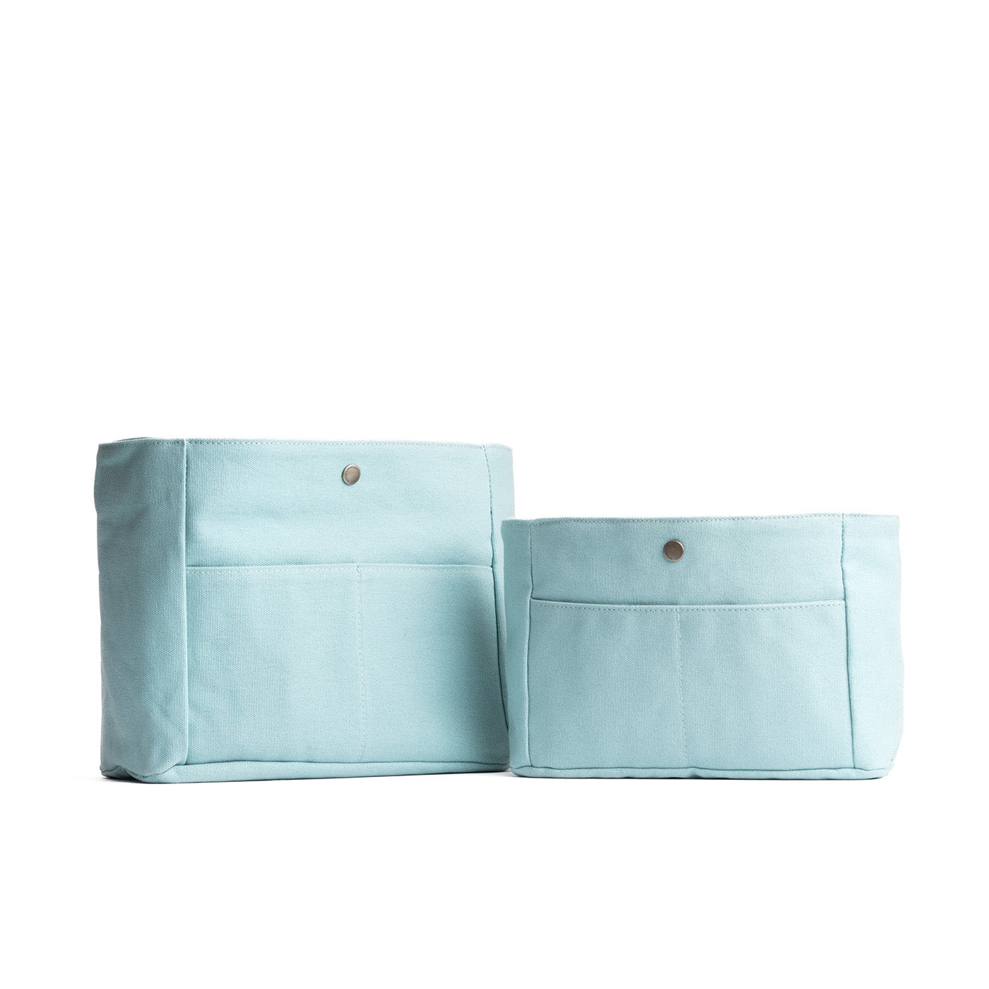 Dusty Blue | Small and Medium Canvas Organizers side by side