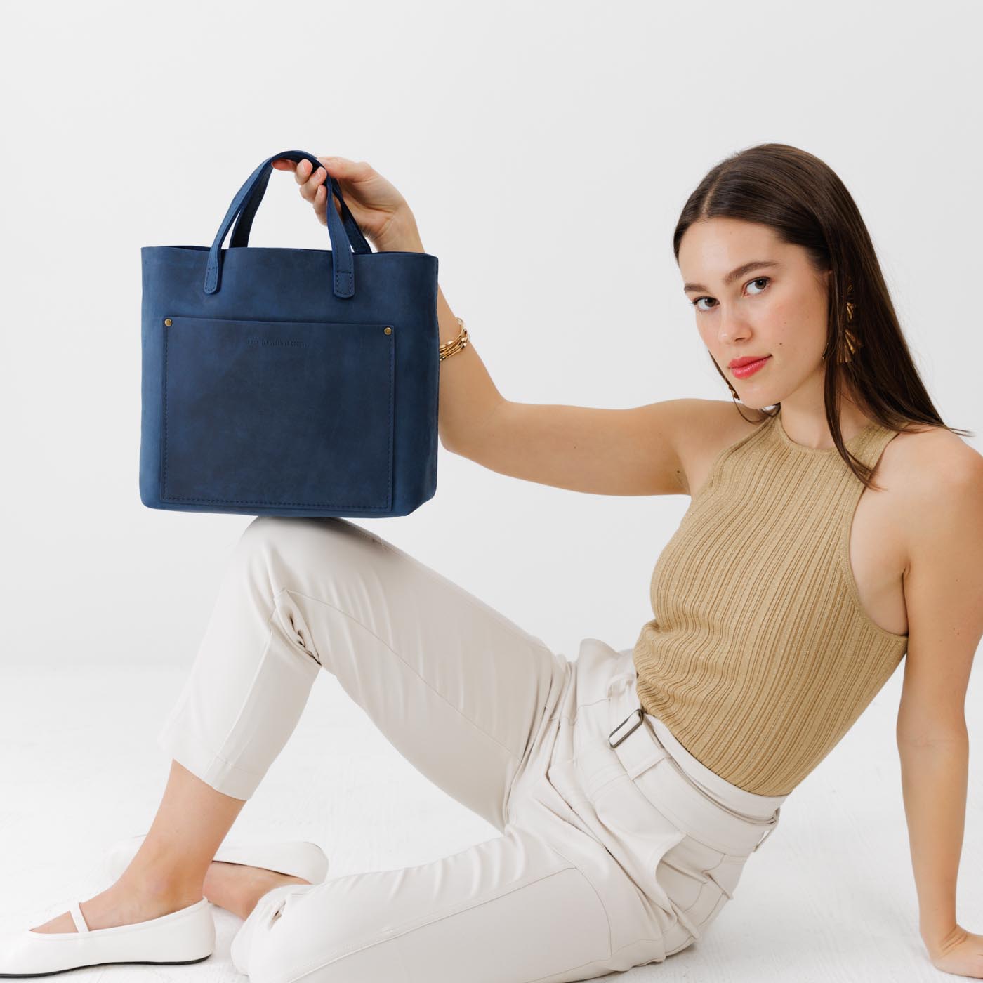 Deep Water*Classic | Midsize crossbody tote with handles and a pocket