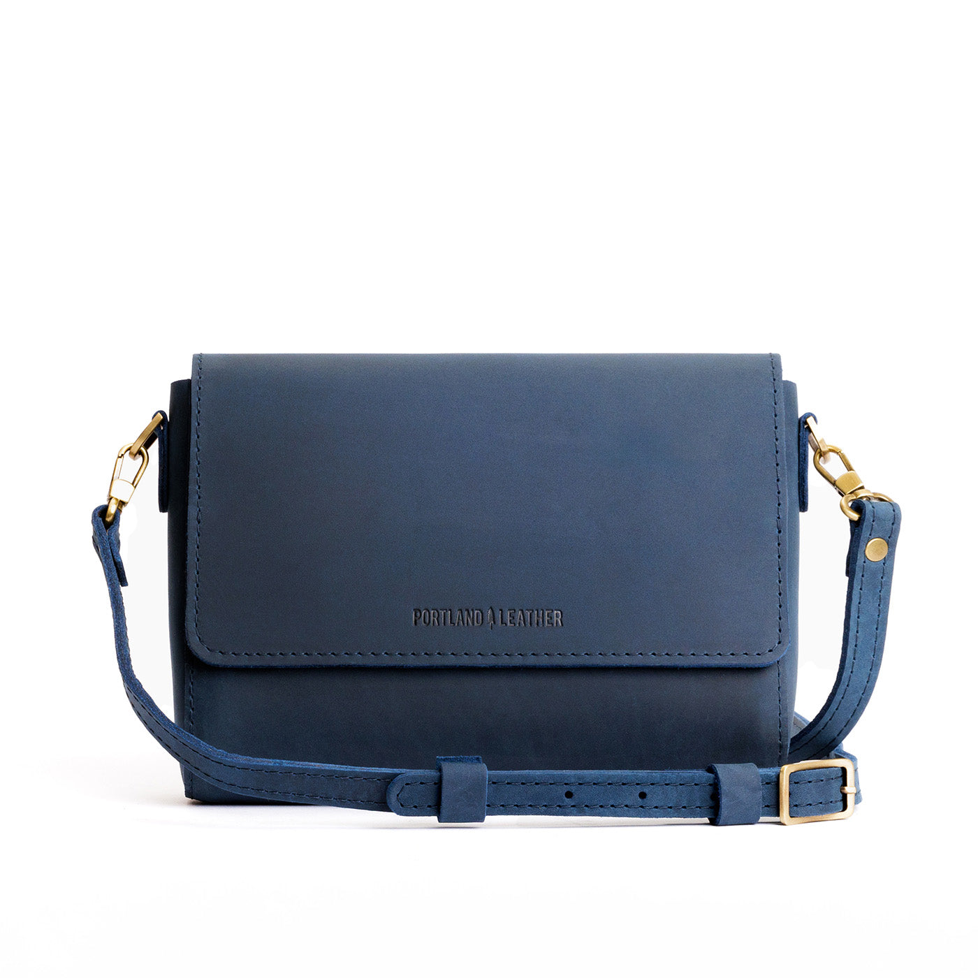 Deep Water Medium  | Leather Crossbody Bag with Magnetic Messenger Bag Closure