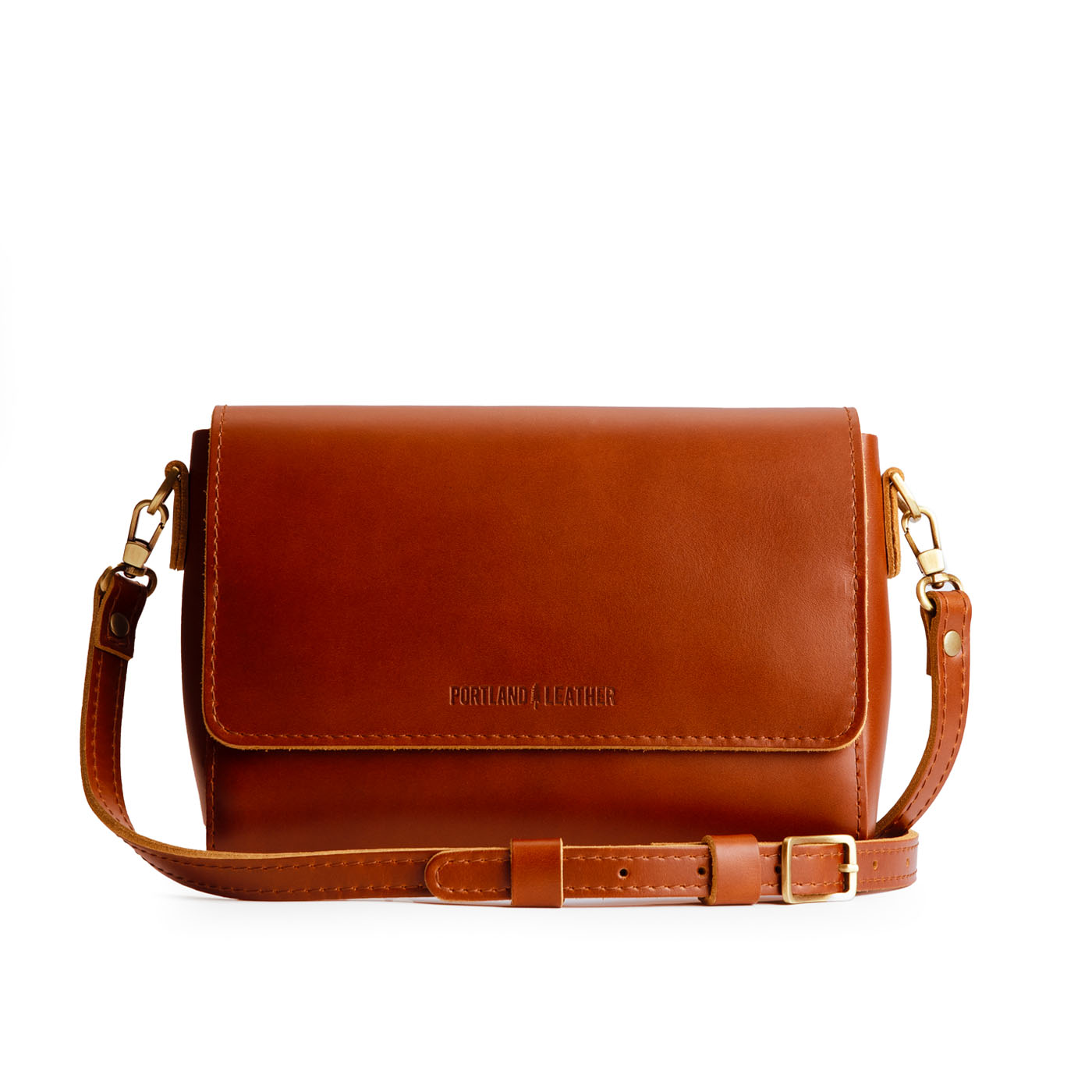 Madrone*Medium  | Leather Crossbody Bag with Magnetic Messenger Bag Closure