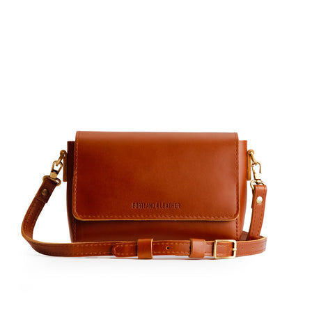 Madrone*Medium  | Leather Crossbody Bag with Magnetic Messenger Bag Closure