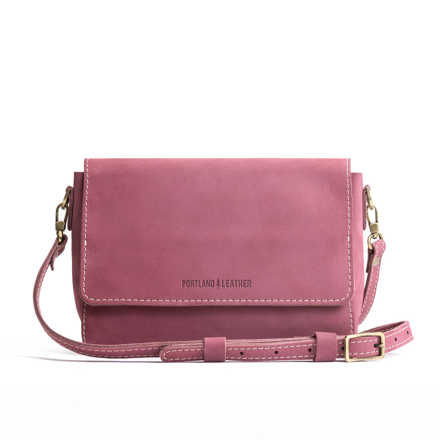 Foxglove*Medium | Leather Crossbody Bag with Magnetic Messenger Bag Closure