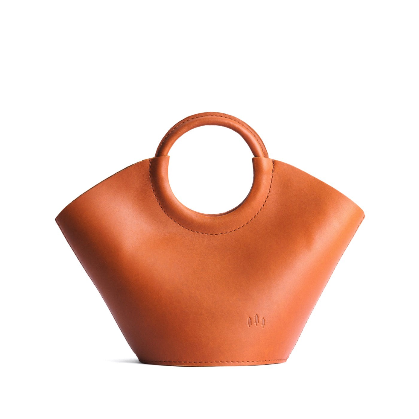 Tuscany*Small | Structured leather hand bag with circular 