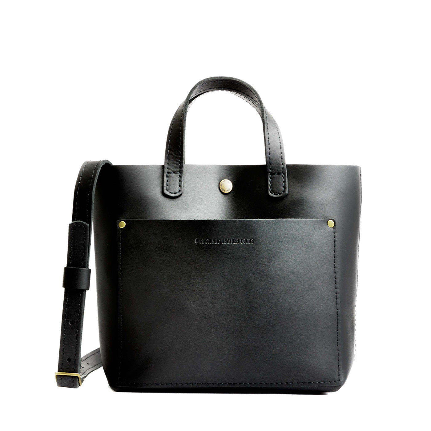 Black Classic | Crossbody tote bag with snap closure and front pocket