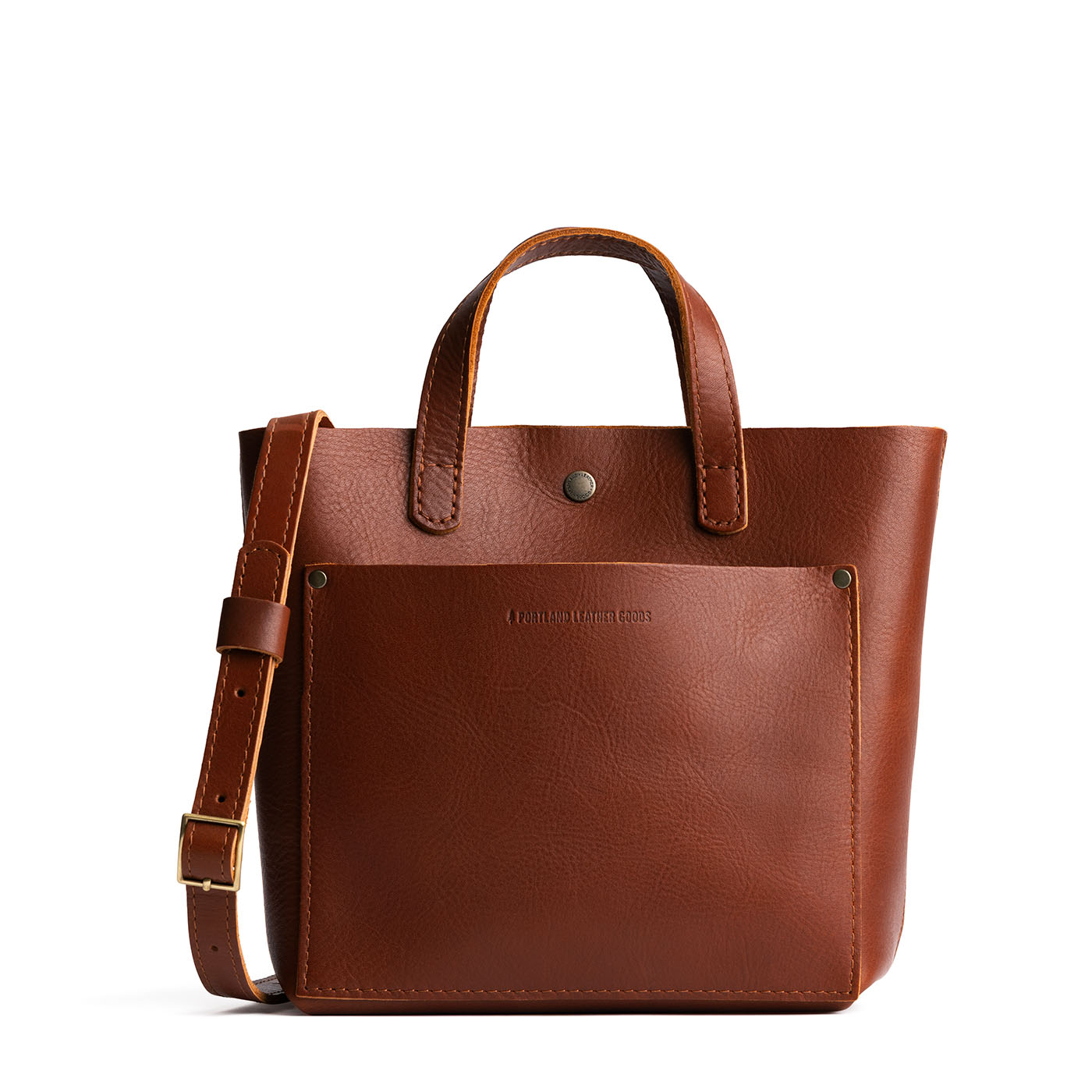 Chestnut Classic | Crossbody tote bag with snap closure and front pocket