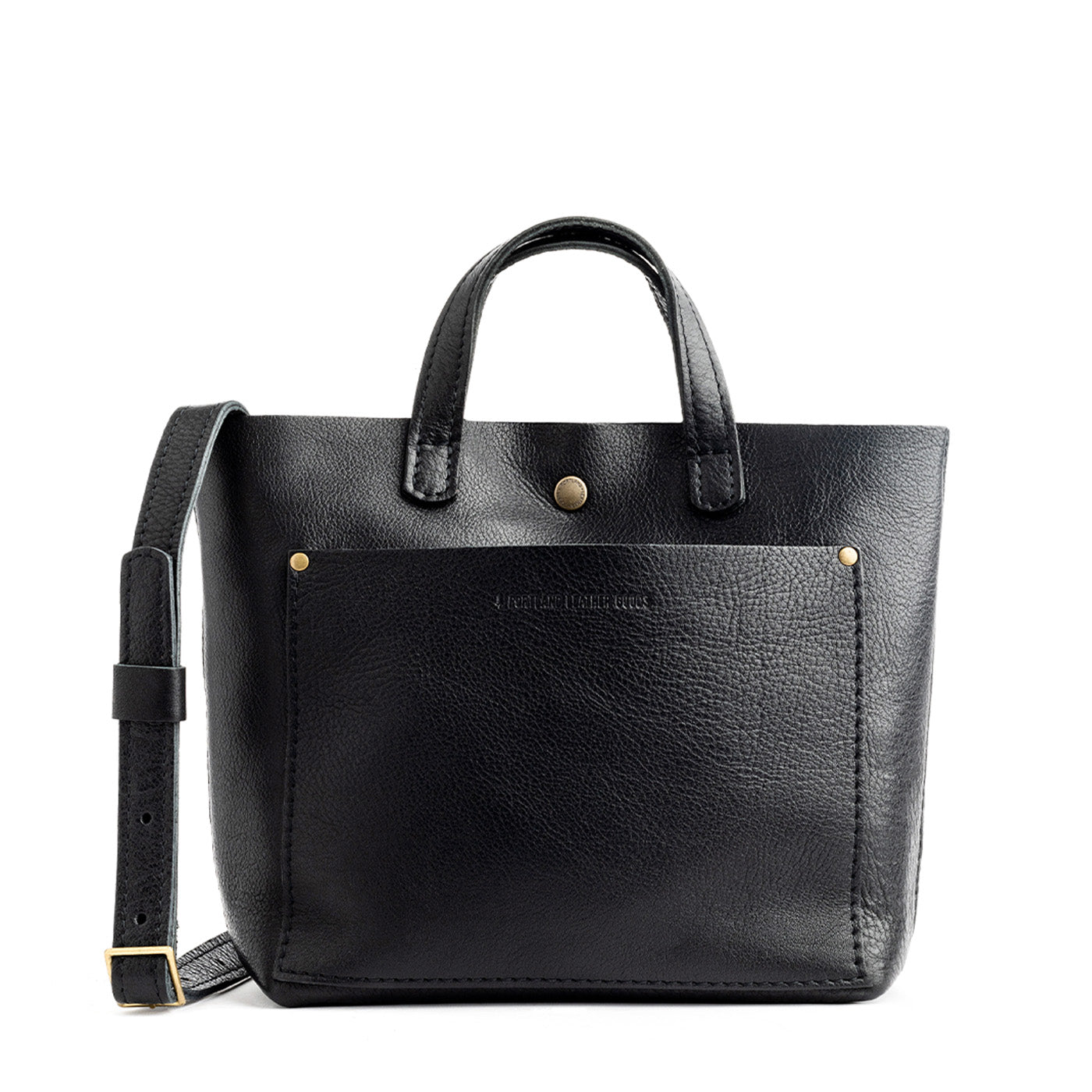 Pebbled--black Classic | Crossbody tote bag with snap closure and front pocket