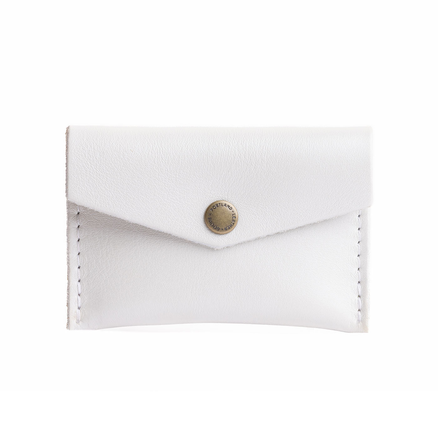 Pearl | Small leather envelope card wallet with snap closure