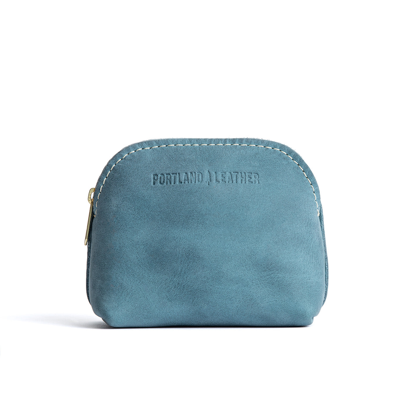 Aqua Mini | Compact leather pouch with top zipper