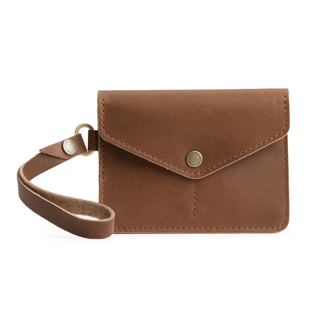 English Tan | Small Leather Passport Wristlet