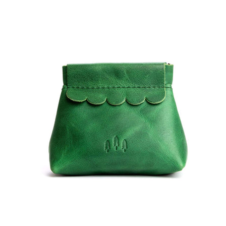 Cowboy Mint | Leather coin pouch with scalloped edge and three Portland leather tree emblems