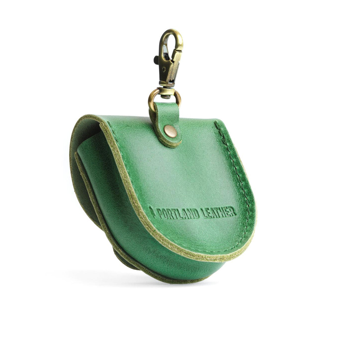 All Color: Cowboy Mint | U shaped pouch with leather flower applique