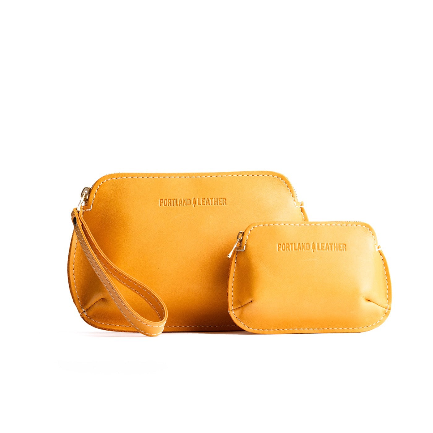 Sunflower | Small and large pouch with top zipper and curved edges