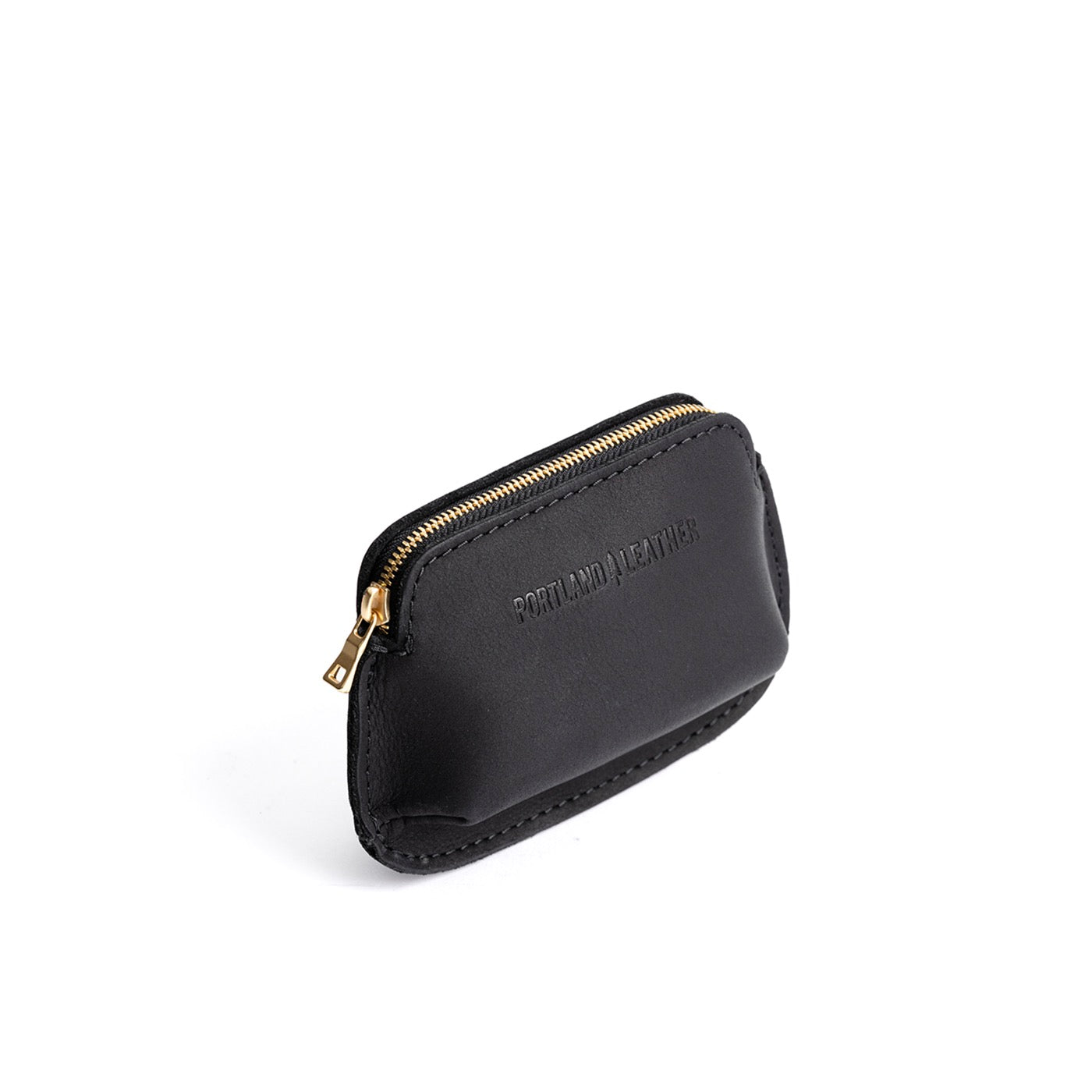 Black*Small | Small pouch with top zipper and curved edges