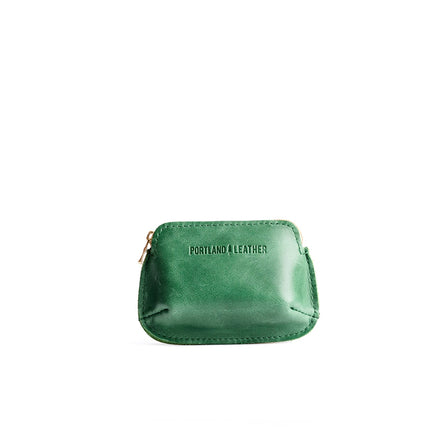 Cowboy Mint*Small | Small pouch with top zipper and curved edges