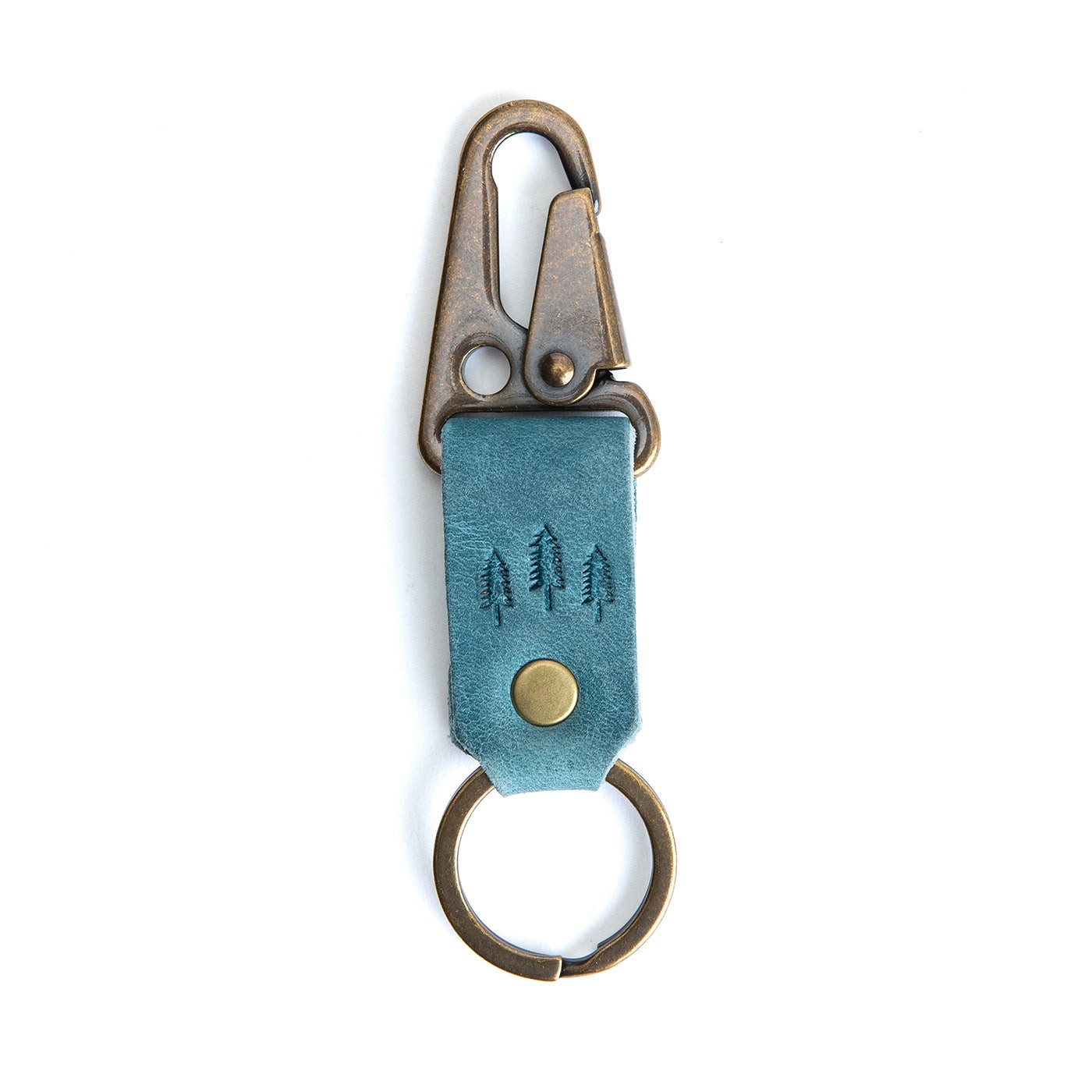 Aqua Short| leather logo branded keychain 