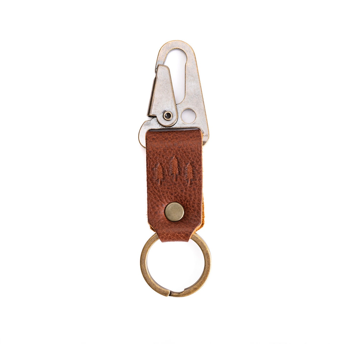 Nutmeg Short | leather logo branded keychain