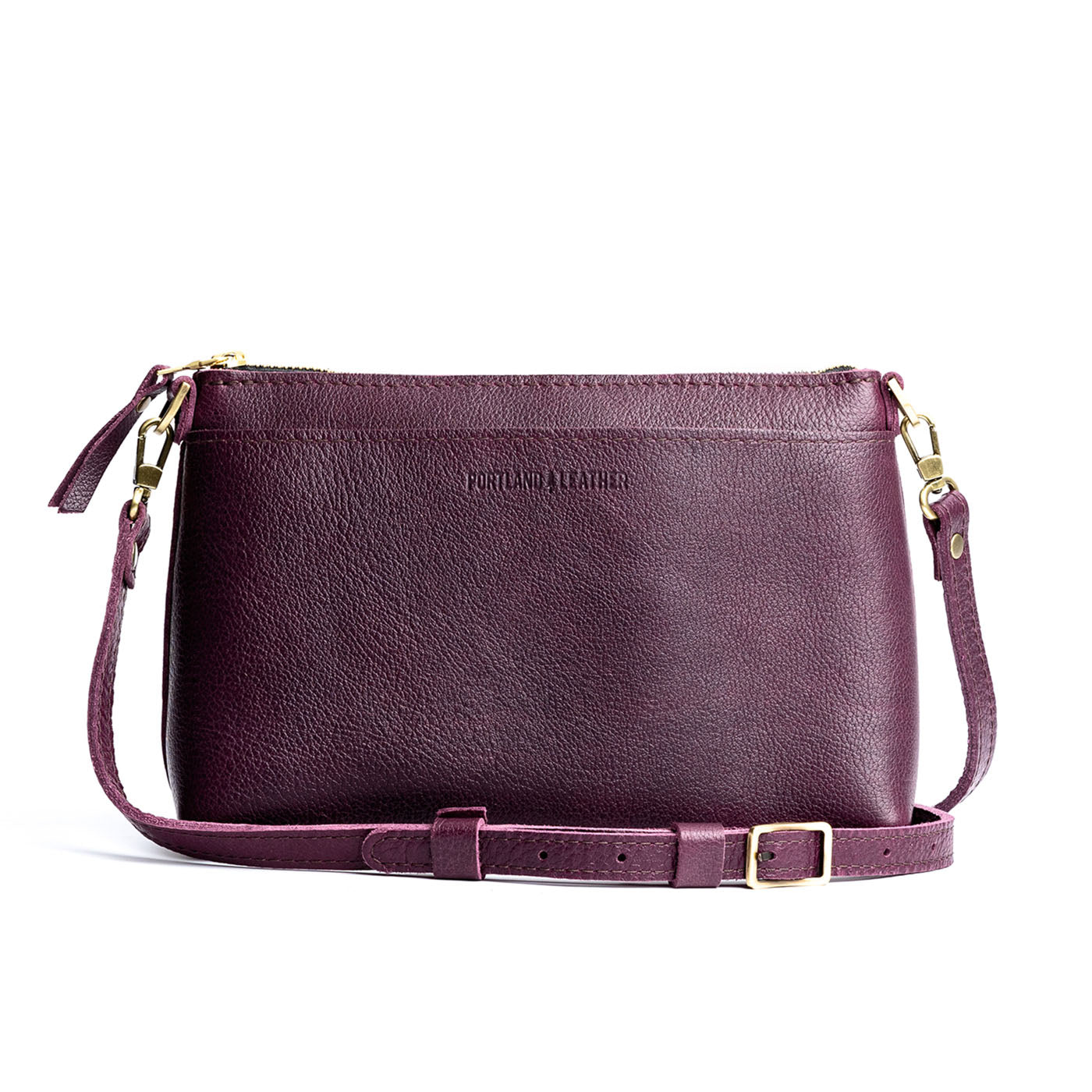  Plum | Zip top petite crossbody bag with detachable strap