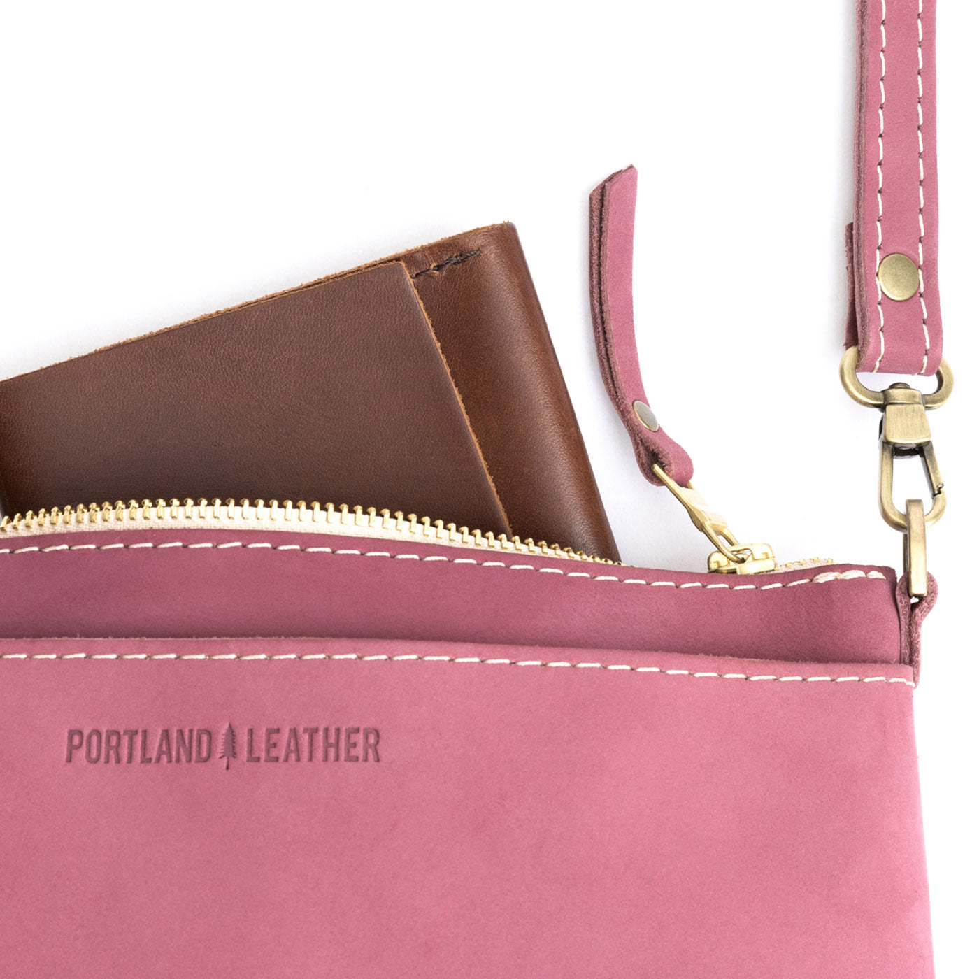  Foxglove | Zip top petite crossbody bag with detachable strap