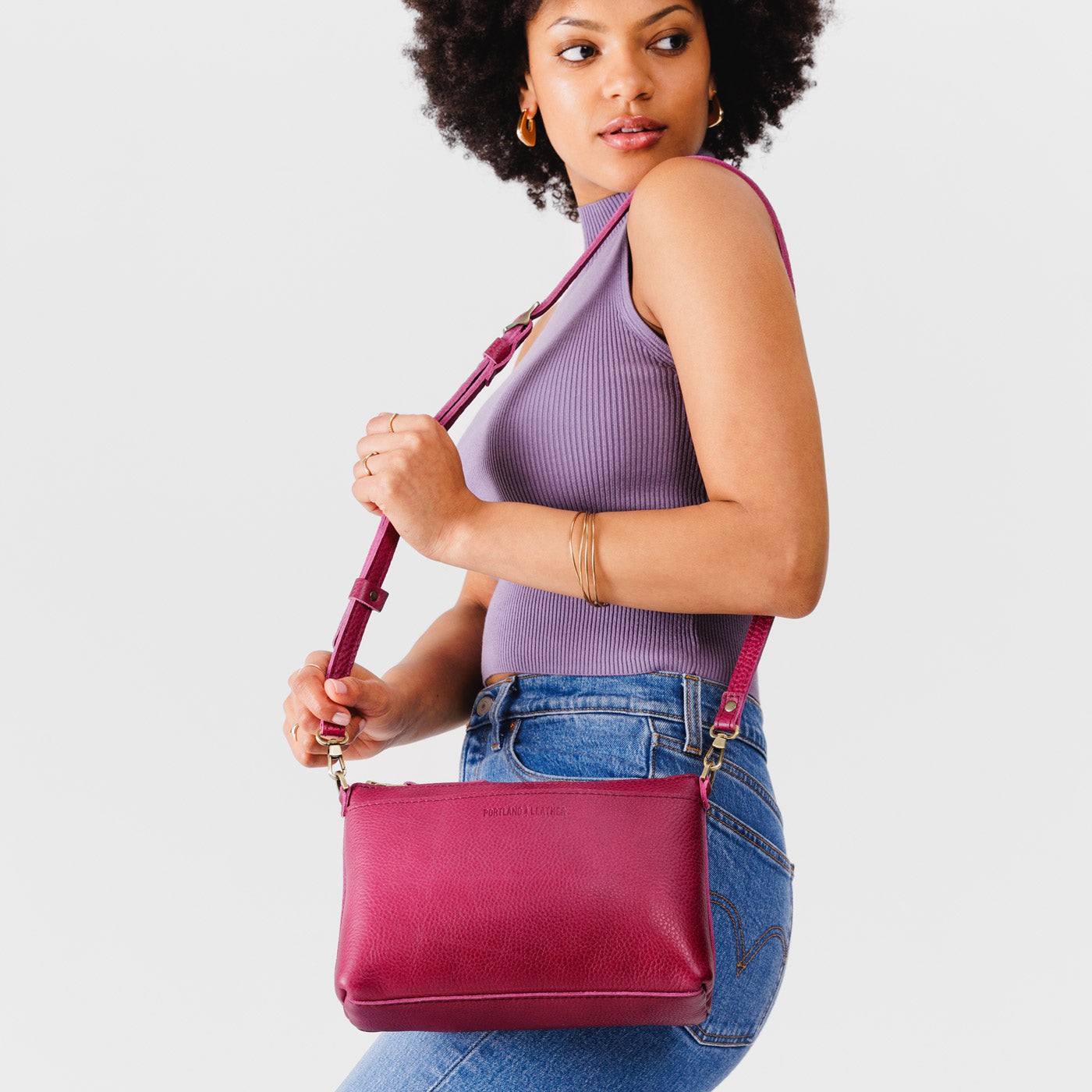  Cosmo | Zip top petite crossbody bag with detachable strap