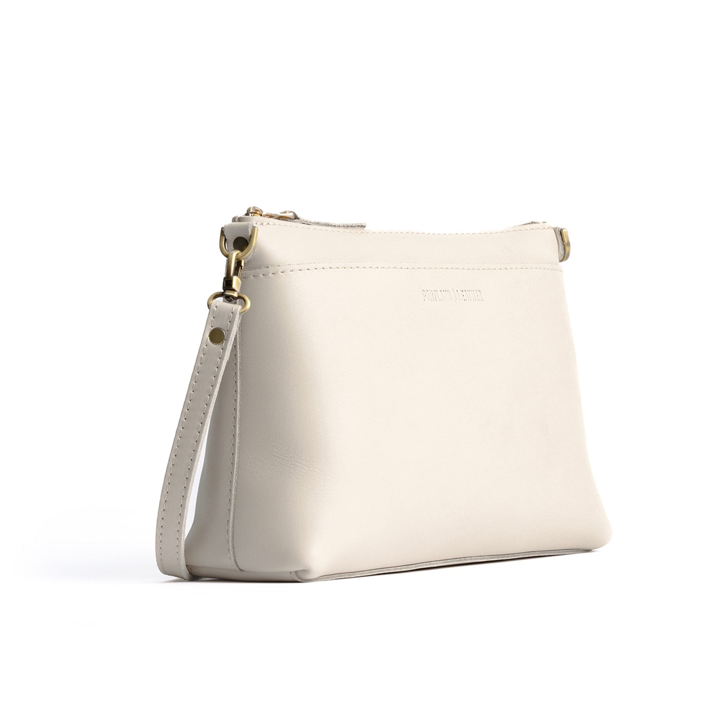 Bone | Midsize zip top crossbody bag with detachable strap