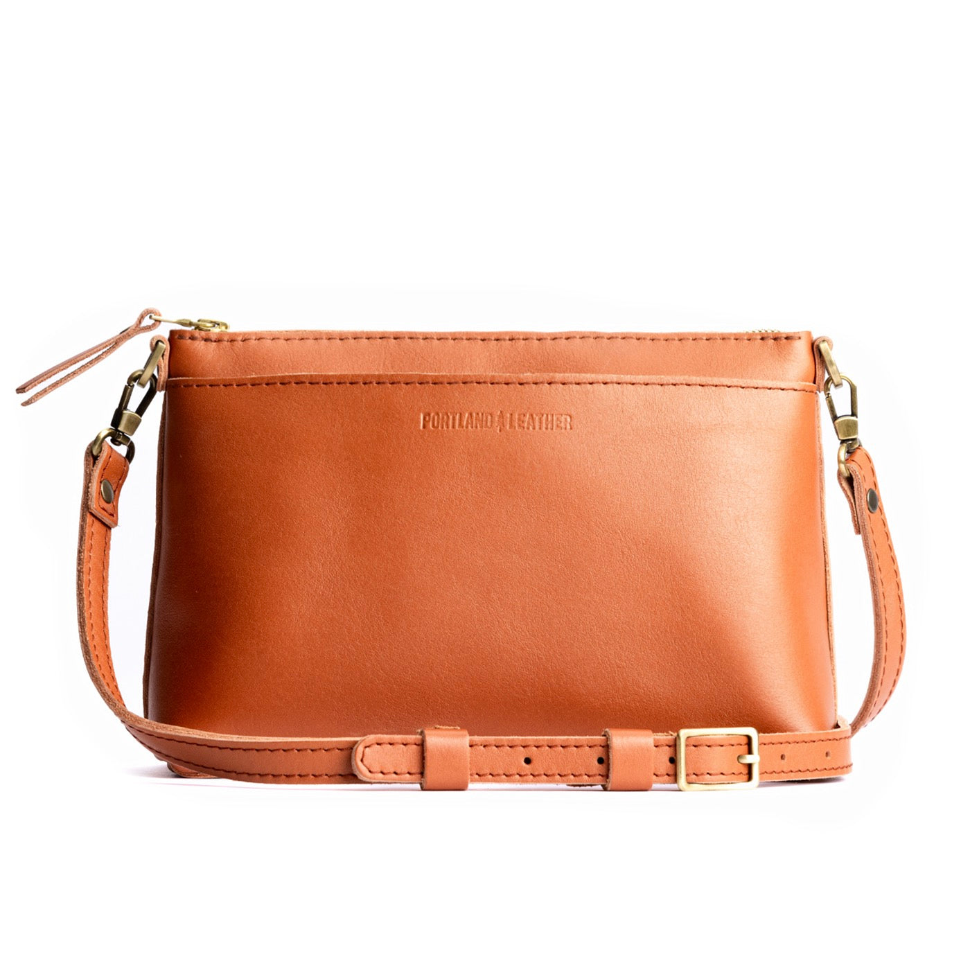 Persimmon | Zip top petite crossbody bag with detachable strap