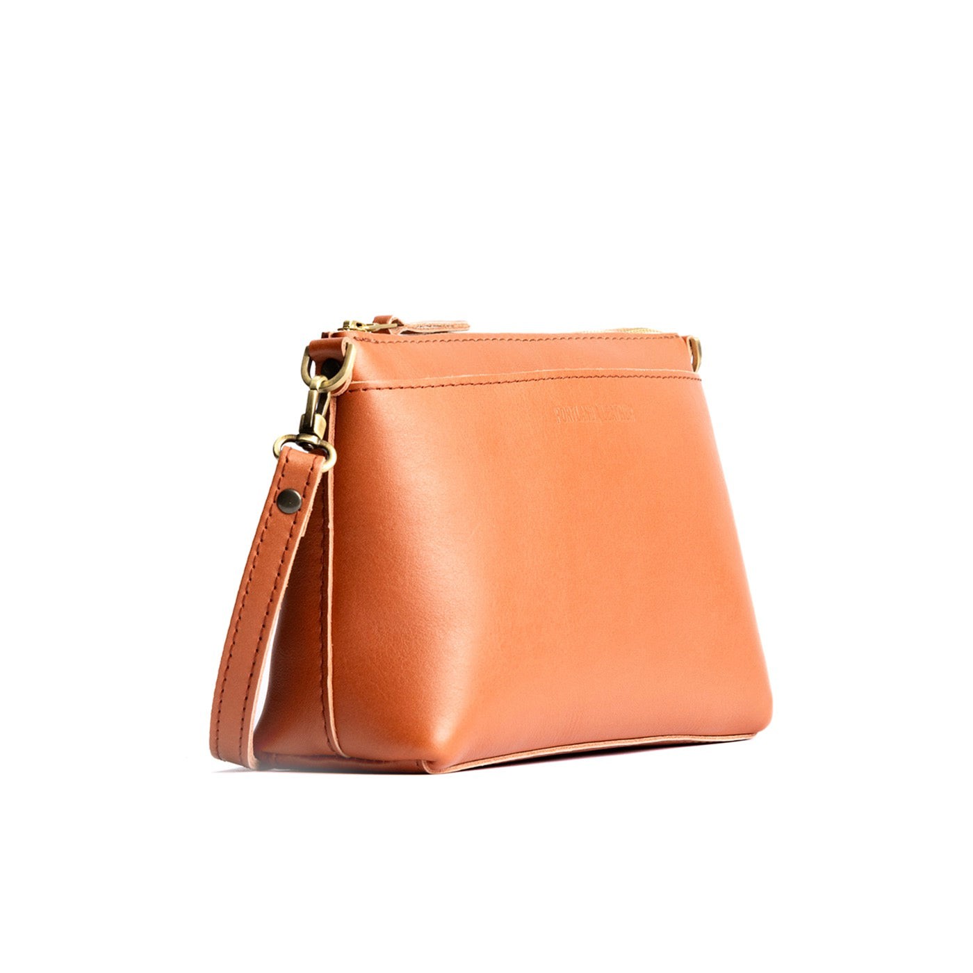 Persimmon | Zip top petite crossbody bag with detachable strap