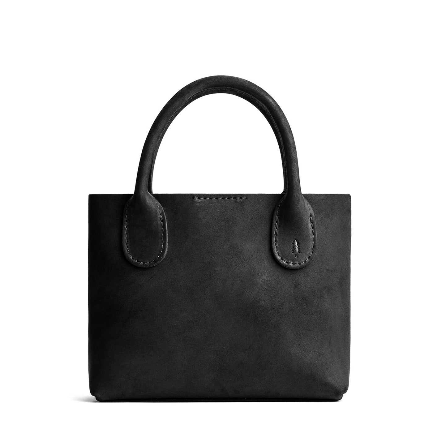 Shadow Black Small | Petite tote purse with structured leather handles and crossbody strap