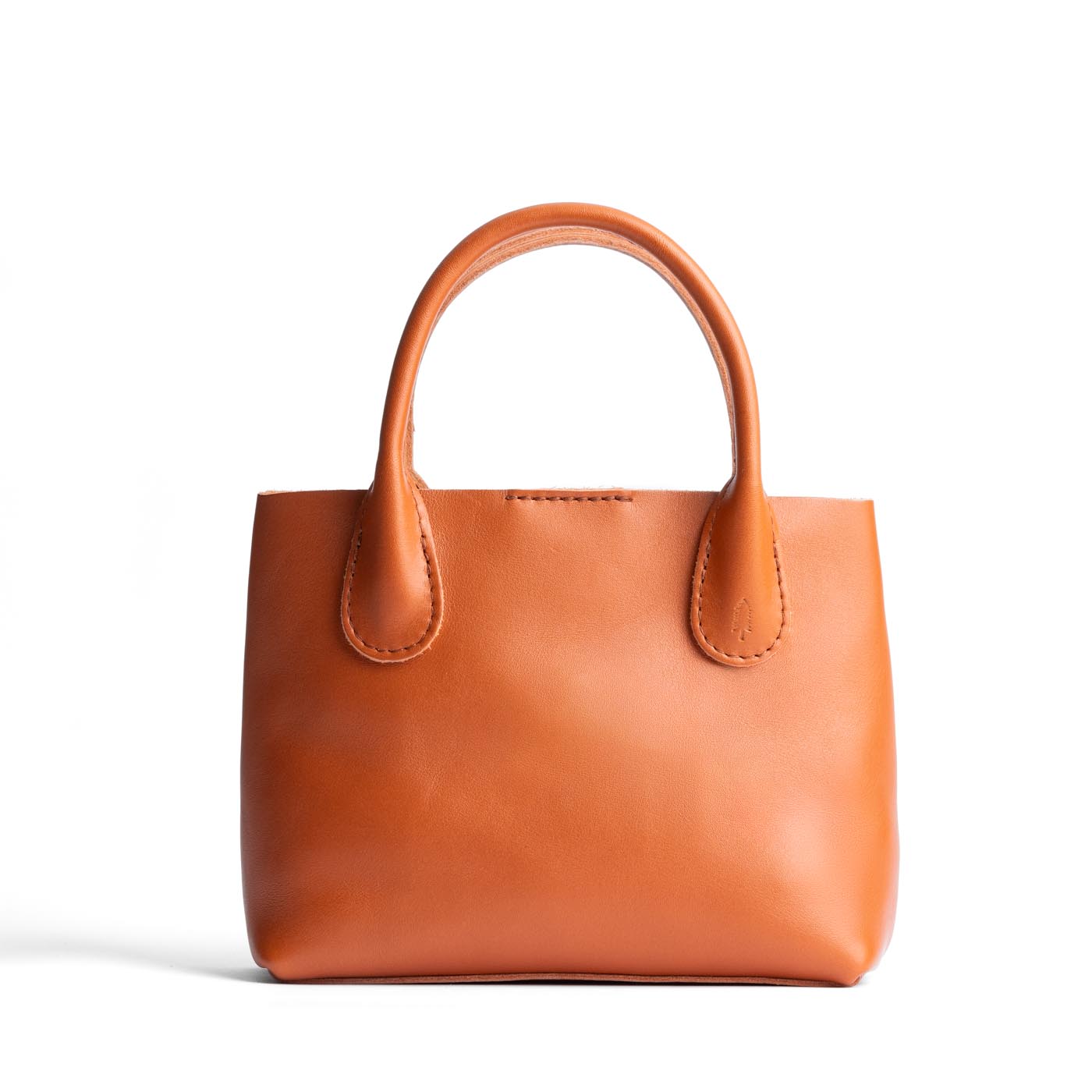 Persimmon*Small | Petite tote purse with structured leather handles and crossbody strap