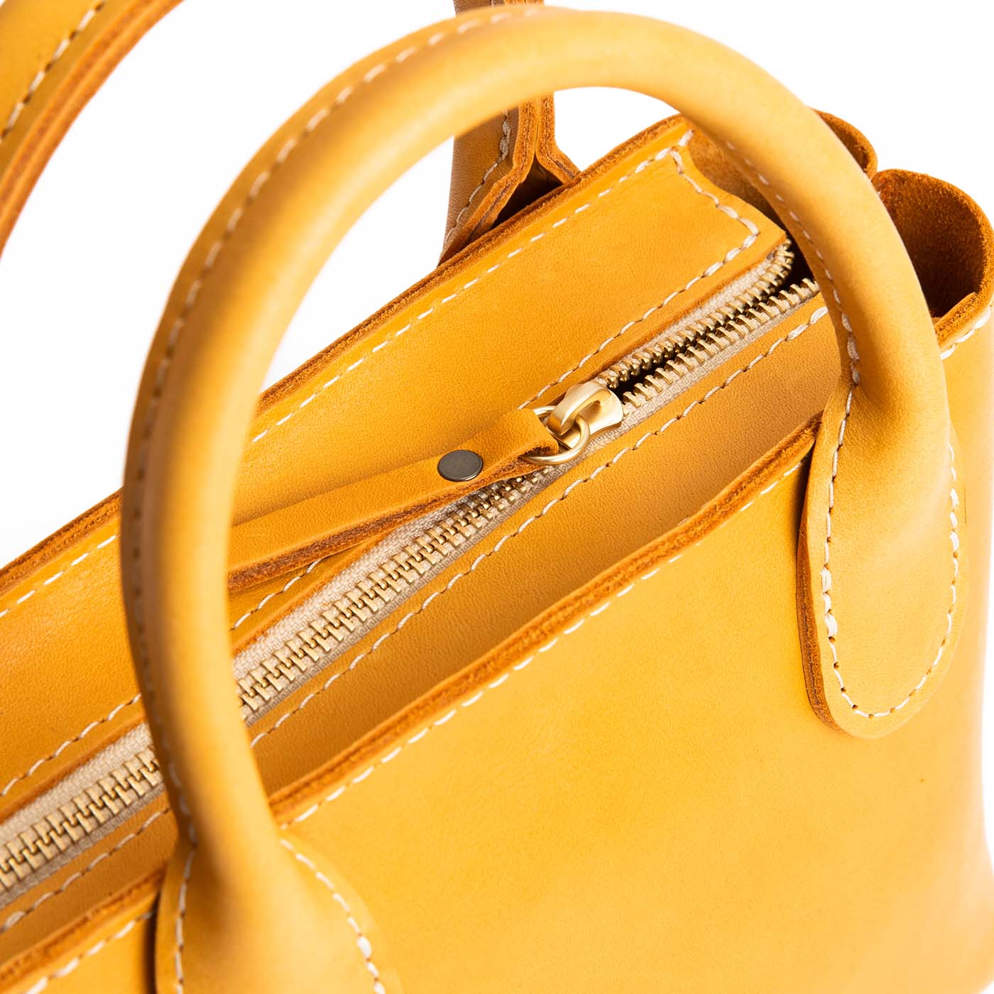 Sunflower*ANY*Zipper | Petite tote purse with structured leather handles and crossbody strap