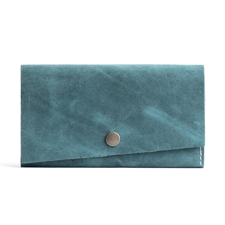 Aqua | Leather wallet with snap closure