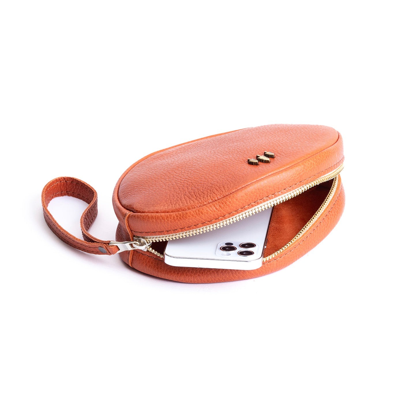 Koi*Large | Oval shaped pouch with zipper and wristlet strap