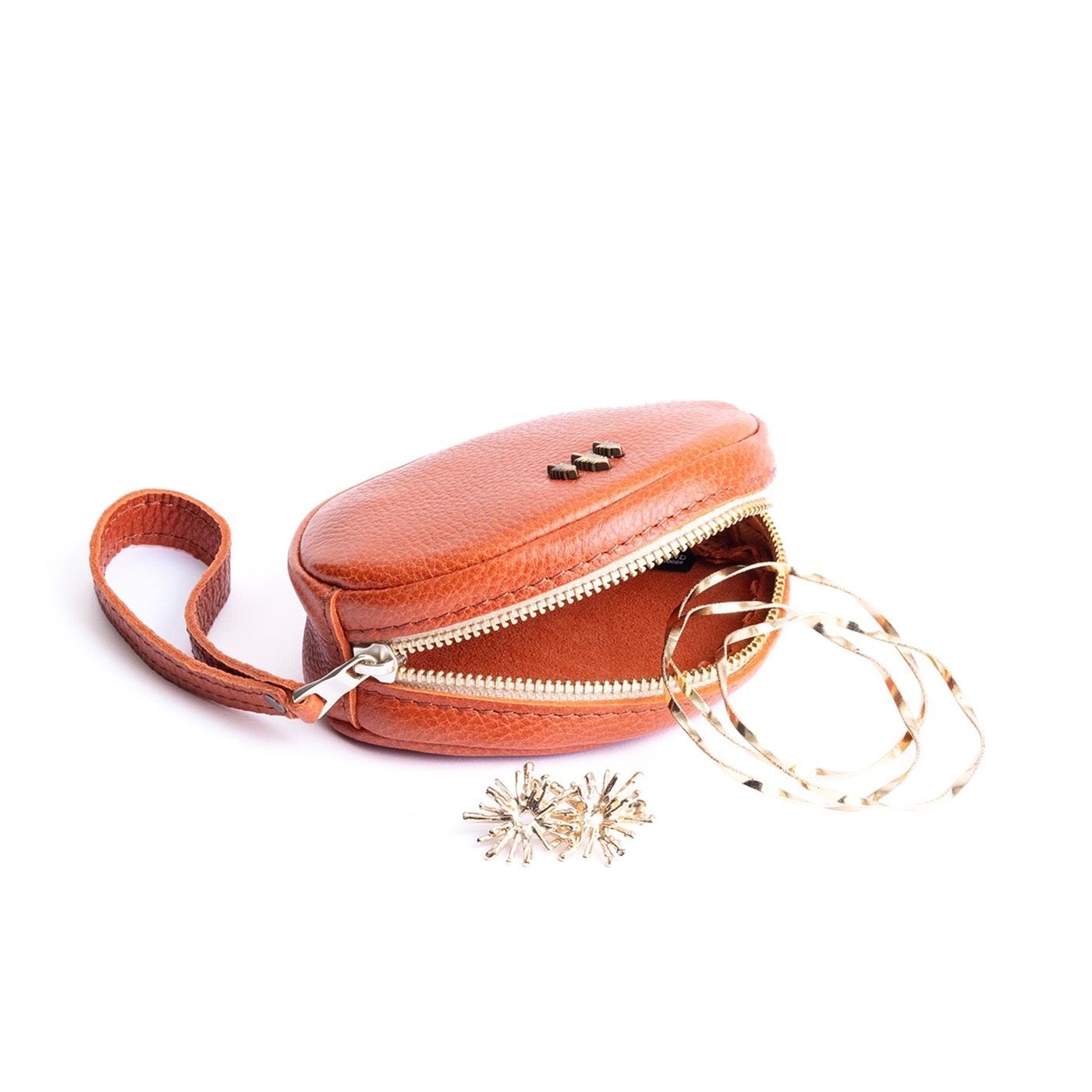 Koi*Small | Oval shaped pouch with zipper and wristlet strap